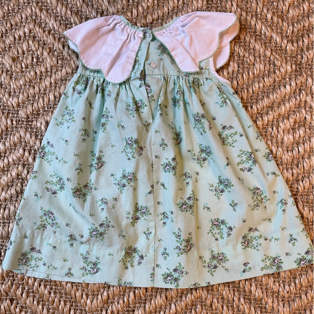 Smockingbird 2T green floral dress - Picture 3 of 3